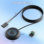 118인치 케이블이 있는 PC 전원 버튼 - 데스크탑 컴퓨터 외장 켜기/끄기 스위치 LED 표시등 접착 마운트가 공급 SW 확장 마더보드용... 