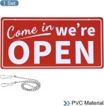 파티킬 오픈 및 클로즈 사인 PVC 양면 행거가 사무용 비즈니스 스토어 카페 멀티컬러를 위한 행잉 체인으로 시간을 되돌릴 예정입니다... 