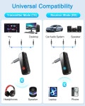 (업그레이드) 자동차용 Ankilo Aux Bluetooth 5.3 어댑터 디스플레이 화면이 있는 2 in 1 블루투스 수신기 송신기 자동차 스피커 스테레오... 