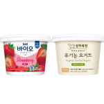 매일바이오 프로바이오틱 딸기요거트400g 1개+상하목장 유기농요거트 플레인저지방400g 2개/냉무 : 대명종합물류