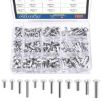글락스 300Pcs M4 M5 M6 알루미늄 브 헤드 솔리드 리벳 길이 13mm 14mm 20mm 25mm 고강도 패스너 금속 접합 및 수리 G-3463 : 픽솔라