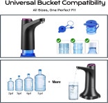 5갤런 병용 워터 펌프 USB 충전 자동 물 디스펜서 가정 주방 거실 사무실 캠핑용 휴대용 충전식 식수 저그 디스펜서(블랙) Black : 누아르 스토어