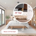 누룸 엘레오노라 화이트/내추럴 2피트 x 3인치 테두리 황마 부드럽고 질감 높은 교통량 얼룩 저항성 쉬운 청소 내구성이 뛰어난 침실... 