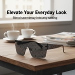 지투이홈 모노그램 쉴드 선글라스 림리스 디자이너 프레임 그레이 틴티드 렌즈 블랙 템플 암즈 : daddymall