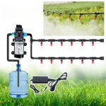 스프링쿨러 잔디 정원 텃밭 급수 스프레이 정수 농장 물분사 노즐 A_7m 호스 5노즐 60W 물펌프 세트 : 더스틴리빙
