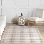 누룸 스플래시가드 칼리포 베이지/보리 5피트 x 8인치 부드럽고 아늑함 높은 교통량 얼룩 저항성 쉬운 청소 내구성 세탁기 사용 가능한... 