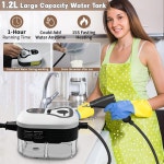 휴대용 스팀 클리너 2 500W 압력식 1.2L 물탱크 6단계 출력 가정용 가구 욕실 자동차 디테일 청소용 스티머(화이트 + 블랙) Red : 웨이브하우스몰