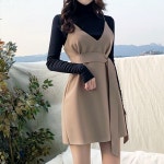 [세일특가] 카페모카 뷔스티에 벨트 원피스 : 보보어패럴주식회사