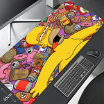 크로와상 식빵 모닝빵 음식 디자인 pc방 게임방 마우스 장 매트 패드 굿즈 S-Simpsons-S 90x40CM 미끄럼 방지 게임용 게이머 E-스포츠 게임... 