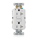 레비톤 20A-125V 엑스트라 헤비 듀티 산업용 등급 날씨/감쇠 저항 듀플렉스 자가 테스트 GFCI 리셉터클 G5362-WTW 화이트 : 플래시캐치