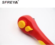 SFREYA VDE 및 GS 인증 1000V 단열 래칫 렌치 1/4인치 - 가정 직장 안전을 위한 가역적 퀵 릴리스 크롬 바나듐 스틸 F8201 IEC 60900. 1/4... 