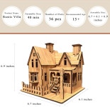 MPIUET 3D 퍼즐 통나무집 DIY 목조 주택 모델 키트 컨트리 코티지 빌딩 직쏘 브레인 티저 퍼즐(러스틱 빌라) Blue Little House : 우도상회