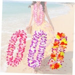 하와이안 플라워 목걸이 훌라 댄스 조화 웰컴 파티 이벤트 축제 다채로운 : 히랑유