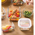 아델리아(ADERIA) 쿡록 스퀘어 500WT 500ml 레인지 대응 보존 용기 유리 캐니스터 밀폐 용기 조미료 입 병 밀폐 커피 콩 H8761 : 도쿄네모