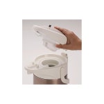 진주 금속 냄비 에어 포트 2.5L 더블 스테인리스 보온 보냉 탁상 넓은 입 업 형상 메탈 브라운 안심 시간 H-6339 : 도쿄네모