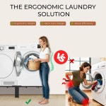 SKM 세탁기 및 건조기 받침대 조절 가능한 범용 스탠드 40.966.14인치 L 20.4733.07인치 W 헤비 듀티 강철 세탁 7 다리 441LB 전방 적재... 