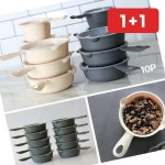 손잡이 쿡앤밥500ml뚜껑포함10p 전자렌지용 앞접시 심플 1+1 : JH복이오네