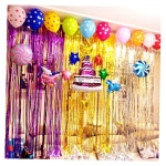 파티 장식 커튼 생일 풍선 세트 홈파티 배경 장식용품 컬러풀 메탈릭 포일 스트리머 : 다른맘 마켓
