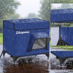 집 고가 베이스 야외 2개의 안전한 탈출문 유인 이브 디자인 야적장 현관에 있는 야생 길 잃은 쉼터 웨더프루프 Blue-17×14×14in : 웨스트팡