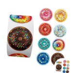 8믹스 컬러풀 도넛 도너츠 감사 롤 스티커 500매 : 모두행복장터