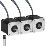 YEJMKJ 3팩 네마 17 스테퍼 모터 2상 1.8 u200C u200C 0.6Nm(84.97oz in) 고토크 바이폴라 47mm 2.3A 1.6 4-리드 샤프트 24mm 5mm... 