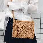 캐주얼 여성 손뜨개 가방 마크라메 여름 손뜨개 가방 미니 숄더백 : 브릴로 마켓