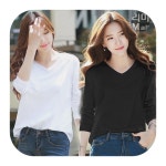 루즈핏 라운드 브이넥 티셔츠 URD 258 : 서림잡화철물