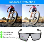 폴라스 디자인 아웃도어 스포츠 남녀용 사이클링 선글라스 주변 편광 랩 TR90 프레임 자외선 차단 낚시용 Mat Black C9 0.0 x : 늘품스토아