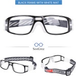 수그리 남자 농구 안경.축구 축구 스포츠 보호 안경 안전 고글 교체 가능한 렌즈용 G8107 Black Frame White : 쓰리밀리언