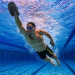 손 수영 훈련용 이지코스 패들 조절 가능한 실리콘 스트랩이 있는 초보자용 핀 풀 운동 액세서리 : 아폰테