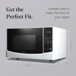 9 Cu. Ft. 카운터탑 전자레인지 u2013 900W 전원, 자동 조리 설정, 성에 제거 및 안전 잠금 화이트 0.7 Cu. Ft White : 지지드림마켓