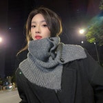 따뜻 인기 기모 방한 겨울 두툼 단추 니트 넥워머 머플러 목토시 목도리 : 살핌씨