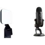 콘덴서 마이크 홈레코딩 가성비 헤드폰 PC Mac 게임 녹음 스트리밍 및 팟캐스트용 블루 예티 USB 로지텍 라이트라 글로우 프리미엄 LED 라이트... 