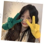 니트 장갑 터치스크린 핑거홀 겨울 방한 스마트폰 조작 손목 보온 컬러 매칭 데일리 : 영신물산