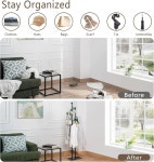 입구 침실 거실 호텔용 마블 베이스와 8 후크 헤비 듀티 의류 랙이 있는 지아유에주 프리 스탠딩 코트 랙 14.96 x 10.24 68.9 인치(블랙) : 닛시프