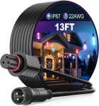 Go ee H7025 H7026-3 핀 플러그 파티오 장식과 호환되는 실외 투명 전구 스트링 조명 IP68 방수 연장 코드를 위한 13FT 케이블 : 바이어스25