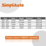 SimpliAuto 950-001 전륜 베어링 허브 어셈블리 토요타 2003-2021 4러너 07-14 FJ 크루저 05-21 타코마 렉서스 10-21 GX460 950-001... 