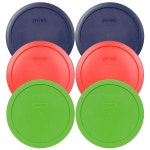 파이렉스 Pyrex 7402-PC 6 7컵 2 블루 2 레드 2 그린 식품 보관 교체 뚜껑 - 미국 제조 : 쇼핑이지easy