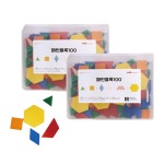 정리쉬운 교구함 두뇌발달 패턴블록 200P 놀이 퍼즐놀이 패턴블럭 : 달빛shop