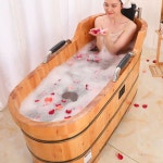 나무반신욕 A. 팔걸이가 있는 두껍고 개방형 버전  길이 1m 너비 60cm 높이 72cm : 루미에르몰마켓