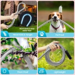 정원 호스 50피트 10개의 기능 노즐이 있는 워터 누수 방지 커넥터가 금속 주름 및 초유연성 잔디 마당 RV 세차장용 녹/펫/천문 550PSI 50FT... 