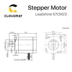 Leadshine Nema23 스테퍼 모터 3D 프린터 CNC 조각 밀링 머신용 4-리드 케이블 57mm 2 상 230Ncm 5A : 현진30
