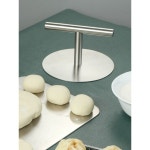 프리미엄 호떡 철판 누르개 대형 스텐304 간식 부침개 팬케이크 직경 15cm 면 점 실리콘 매트+면 절단 칼+반죽 : 파파짱상사