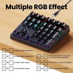 기계식 숫자 패드 - 핫 스왑 가능한 유선 USB 키패드 RGB LED 백라이트 34 키 노트북 데스크탑 컴퓨터 PC용 키패드(2레벨 틸트 파란색 스위치)... 