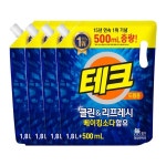 (세탁세제)(총 2L 증량) 테크 클린앤리프레시 드럼용 1.8L+500ML 4개 : 스토리하우스1