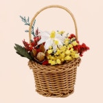 미니 라탄 바구니 손잡이 꽃 장식 소품 공예 핸들 수납 : 금영물산