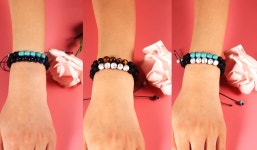 YAQUEATRUE 5PCS 8MM 남성용 천연 돌 구슬 팔찌 조절 가능한 용암 바위 타이거 아이 팔찌는 생일과 크리스마스에 아빠/남편/형제... 