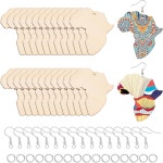 PH PandaHall 150pcs 아프리카 지도 귀걸이 우드 블랭크 모양 당글 컷 나무 귀걸이와 후크 및 주얼리 제작용 점프 링 2.3x2.5 : 아노리