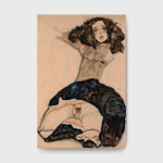 에곤 쉴레 그림 유화 질감 붓터치 치마를 올린 소녀 명화 캔버스 액자 40x61cm : 아트스코