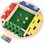 WoodTrove 우드트로브 박스 주사위 게임 종료 2-4인용 우드 보드 테이블 수학 가족 교실 홈 또는 바를 위한 8가지 클래식 테이블탑 버전... 